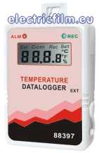 INREGISTRATOR (DATALOGGER) DUAL DE TEMPERATURA AMB. SI TEMP. EXT. , BUTON START/STOP, CU/FARA LCD SI RS232 88396/88397 INREGISTRATOR (DATALOGGER) DUAL DE TEMPERATURA AMB. SI TEMP. EXT. , BUTON START/STOP, CU/FARA LCD SI RS232 88396/88397